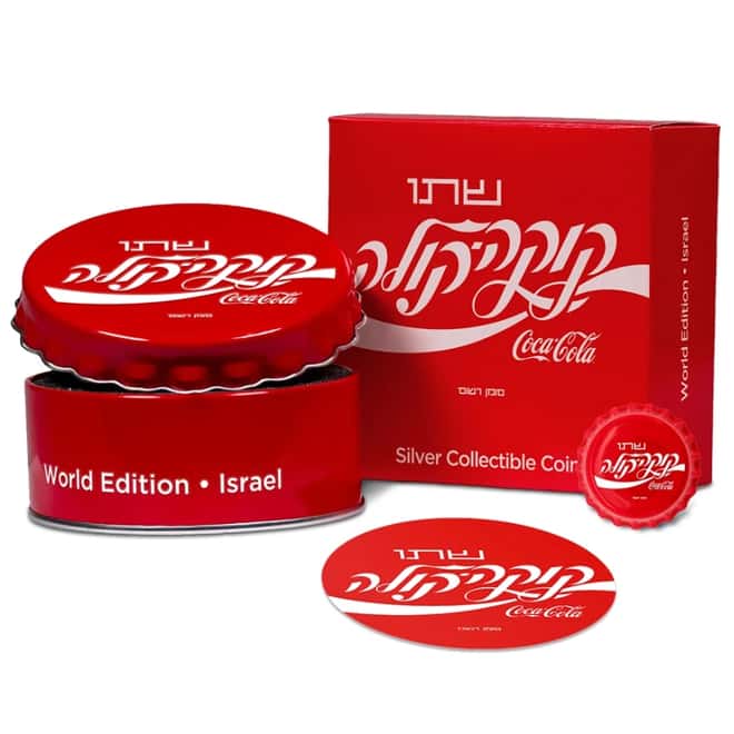 2020 6 gram Fiji Coca-Cola Israel Bottle Cap $1 Proof Silver Coin .999 Fine (w/Box & COA)