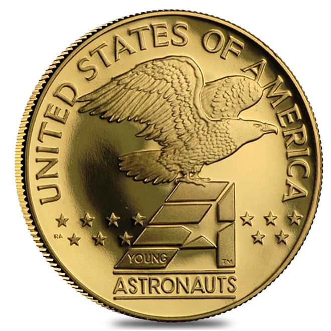 1988 America in Space U.S. Mint 1/4 oz Gold Medal