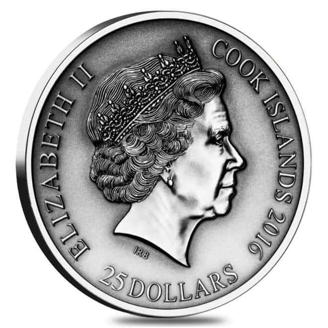 2016 Cook Islands 5 oz Silver The Norse Gods Ultra High Relief Antiqued (w/Box & COA)