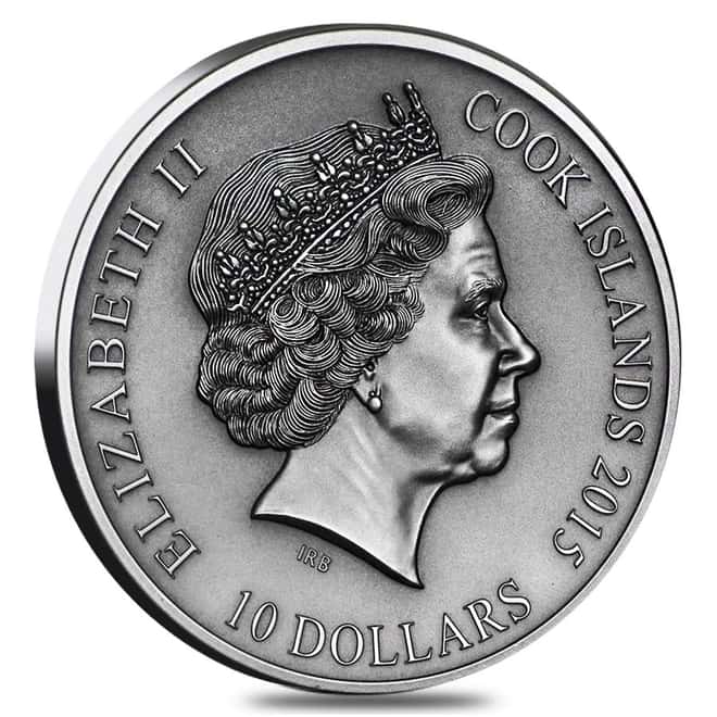 2015 2 oz Cook Islands Silver Norse Gods Tyr Ultra High Relief NGC MS 69 Antiqued w/COA
