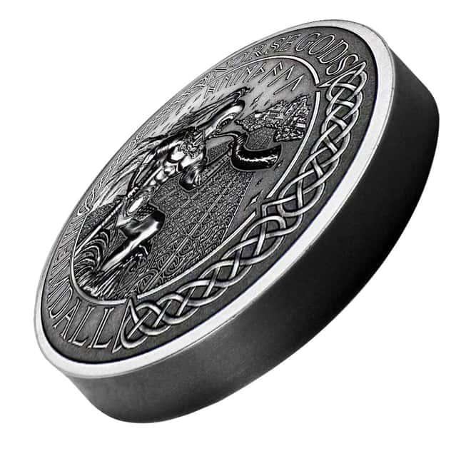 2016 2 oz Cook Islands Silver Norse Gods Heimdall Ultra High Relief NGC MS 69 Antiqued First Releases w/COA
