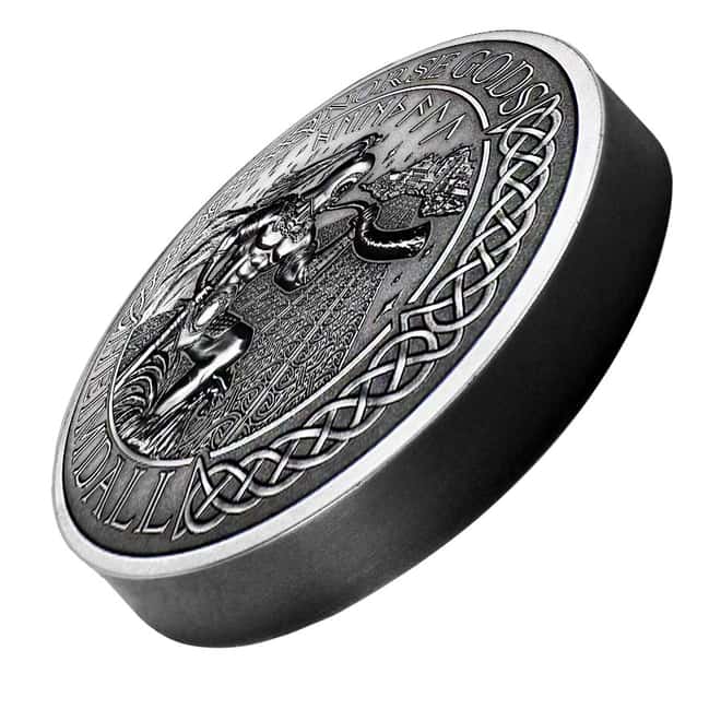 2016 2 oz Cook Islands Silver Norse Gods Heimdall Ultra High Relief NGC MS 70 Antiqued First Releases w/COA