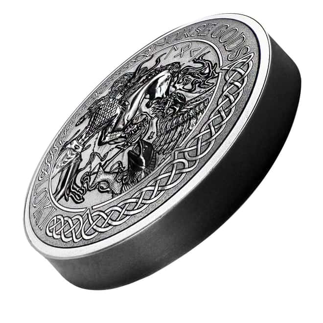 2016 2 oz Cook Islands Silver Norse Gods Loki Ultra High Relief NGC MS 70 Antiqued First Releases w/COA