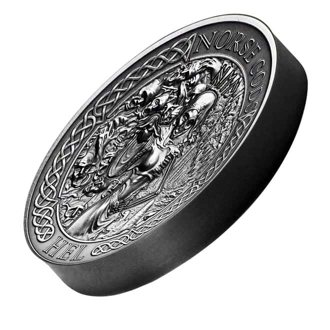 2015 2 oz Cook Islands Silver Norse Gods Hel Ultra High Relief NGC MS 69 Antiqued w/COA