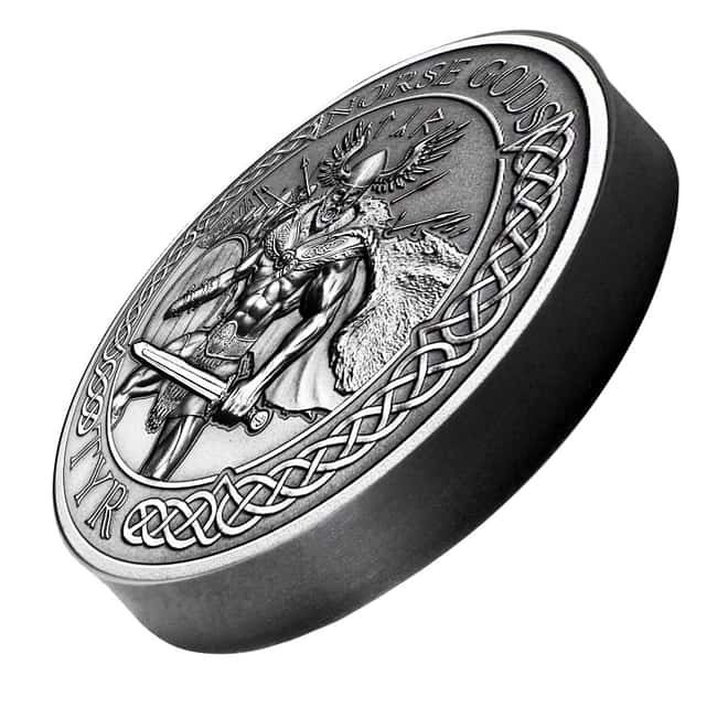 2015 2 oz Cook Islands Silver Norse Gods Tyr Ultra High Relief NGC MS 70 Antiqued w/COA