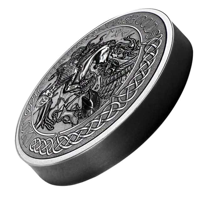 2016 2 oz Cook Islands Silver Norse Gods Loki Ultra High Relief NGC MS 69 Antiqued First Releases w/COA