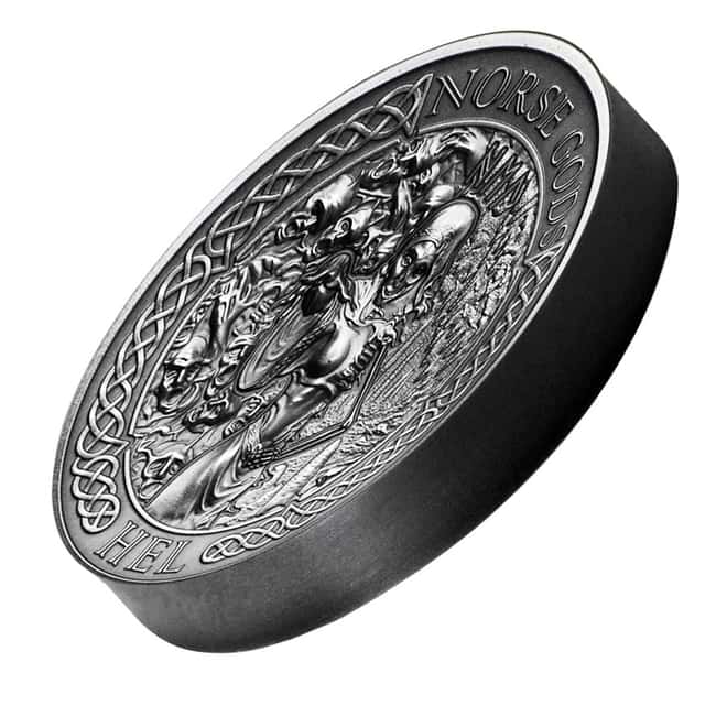 2015 2 oz Cook Islands Silver Norse Gods Hel Ultra High Relief NGC MS 70 Antiqued w/COA