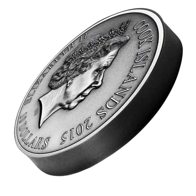 2015 2 oz Cook Islands Silver Norse Gods Hel Ultra High Relief NGC MS 69 Antiqued w/COA