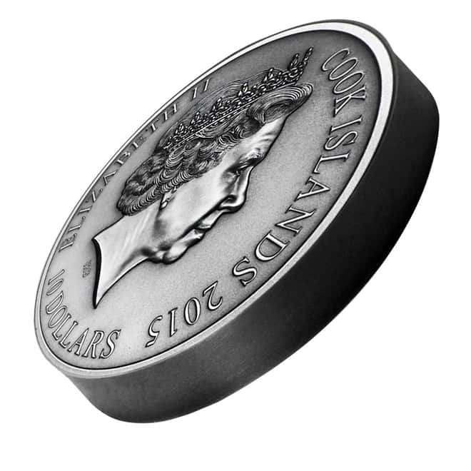 2015 2 oz Cook Islands Silver Norse Gods Tyr Ultra High Relief NGC MS 69 Antiqued w/COA