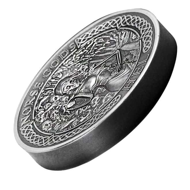 2015 2 oz Cook Islands Silver Norse Gods Hel Ultra High Relief NGC MS 69 Antiqued w/COA