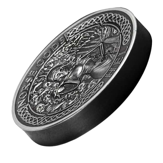 2015 2 oz Cook Islands Silver Norse Gods Hel Ultra High Relief NGC MS 70 Antiqued w/COA