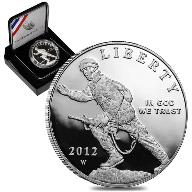 2012-W Infantry Soldier $1 Silver Commemorative Proof Coin (w/Box & COA)