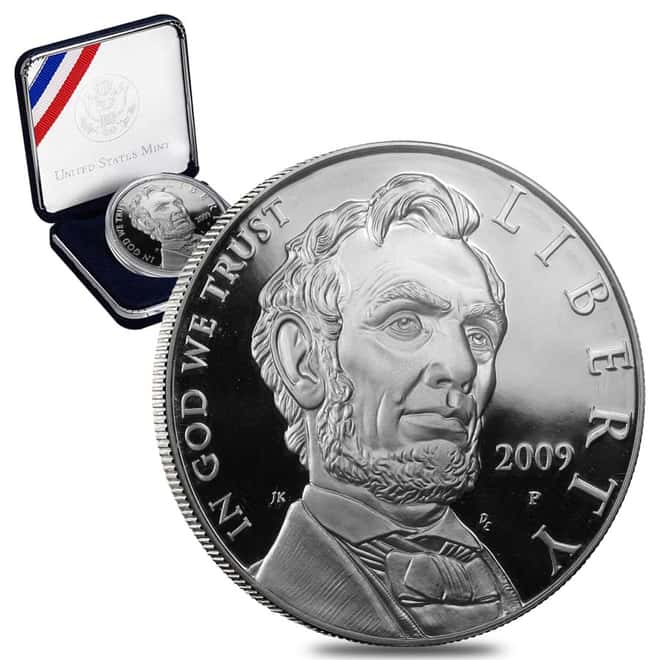 2009-P Abraham Lincoln Proof Silver Dollar (w/Box & COA)