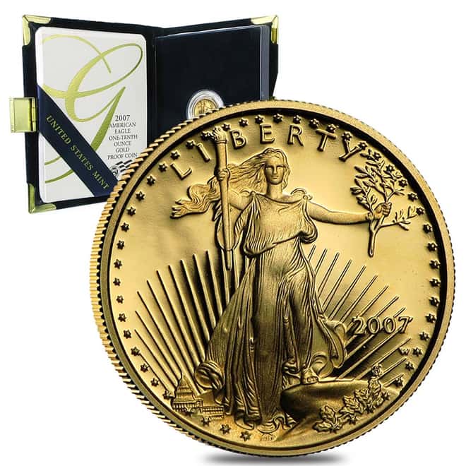 2007-W 1/10 oz Proof Gold American Eagle (w/Box & COA)   