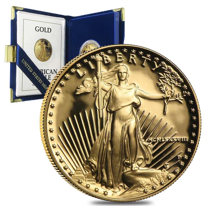 1988-P 1/2 oz Proof Gold American Eagle (w/Box & COA)