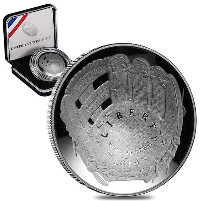 2014-P National Baseball Hall of Fame Proof Silver Dollar (w/Box & COA)
