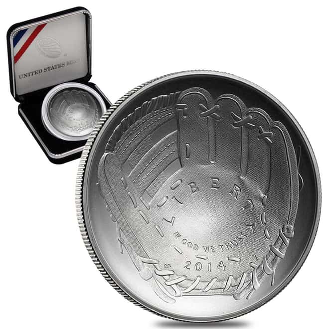2014-P National Baseball Hall of Fame BU Silver Dollar (w/Box)