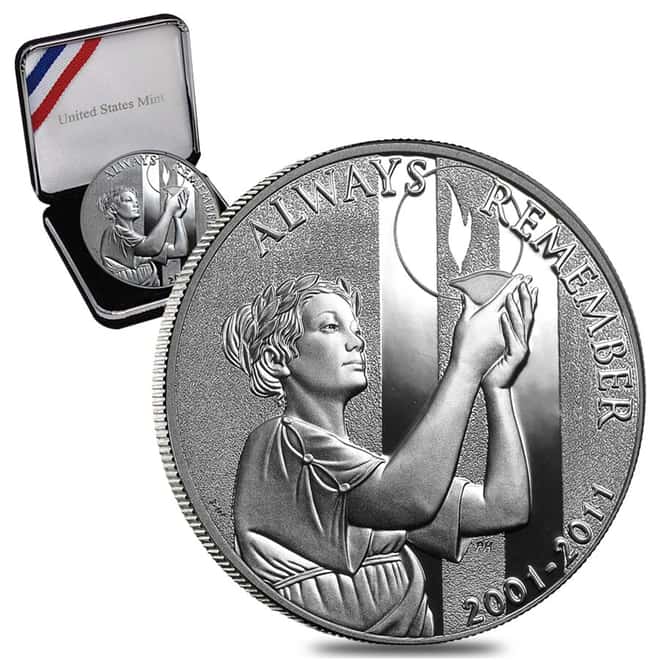 2011-W 9/11 National Silver Medal Proof (w/Box & COA) 