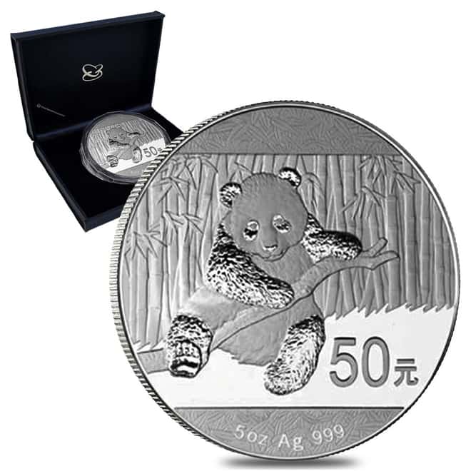 2014 5 oz Proof Silver Panda (w/Box & CoA)