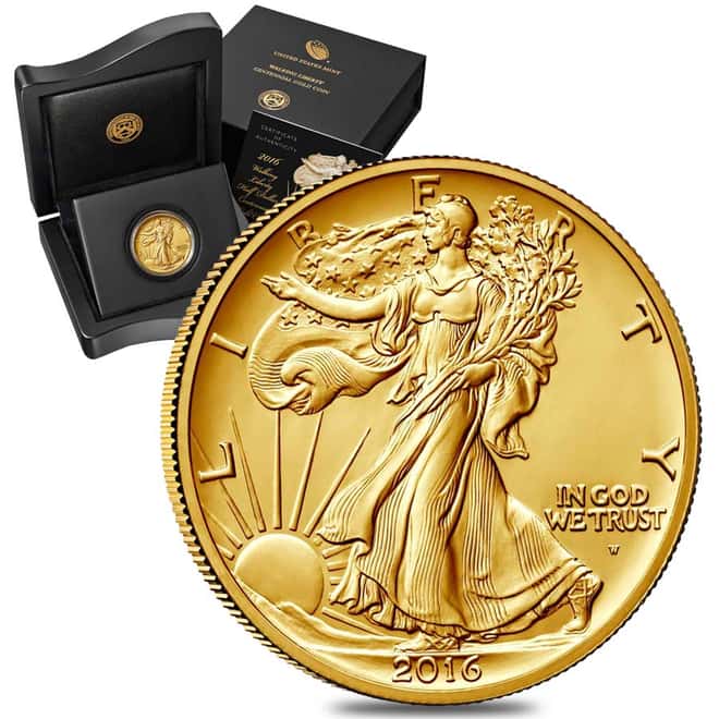 2016 1/2 oz Walking Liberty Centennial Gold Coin 1916-2016 100th Anniversary (W/Box & COA)