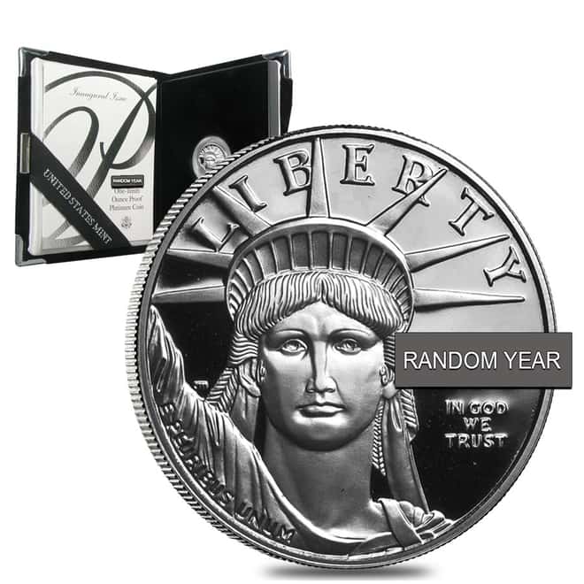 1/10 oz Proof Platinum American Eagle (Random Year, w/Box & COA)