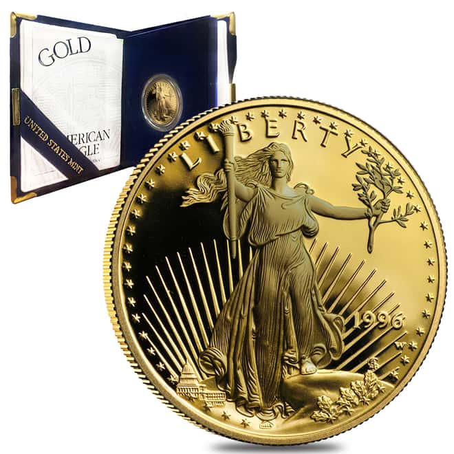 1996-W 1/2 oz Proof Gold American Eagle (w/Box & COA)