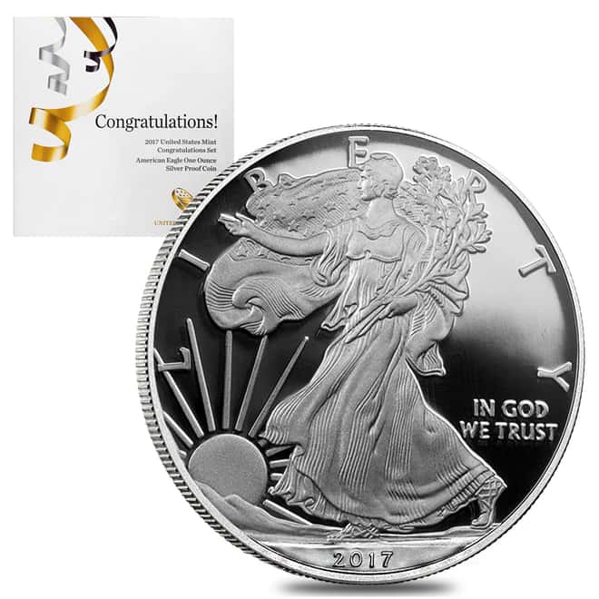 2017-S 1 oz Proof Silver American Eagle Congratulations Set