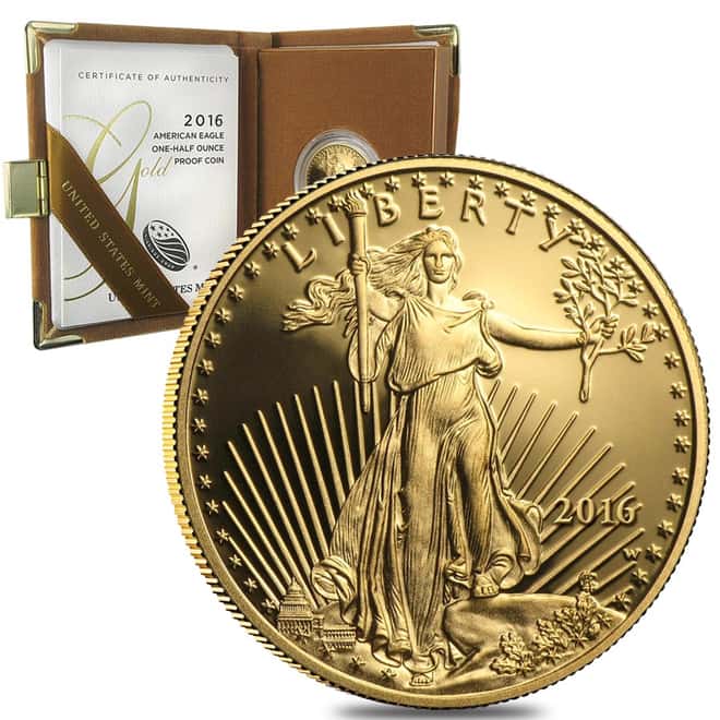 2016-W 1/2 oz Proof Gold American Eagle (w/Box & COA)