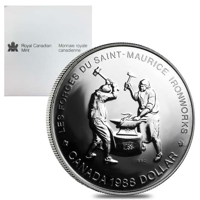 1988 Canada $1 Saint-Maurice Ironworks Proof Silver Coin w/Box & COA