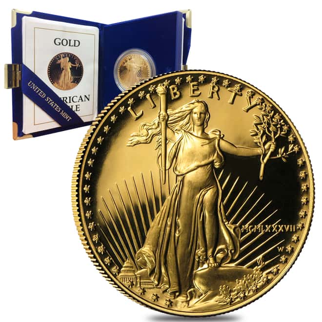 1987-W 1 oz $50 Proof Gold American Eagle (w/Box & COA)