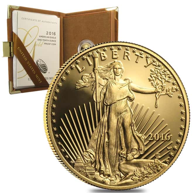 2016-W 1/10 oz Proof Gold American Eagle (w/Box & COA)