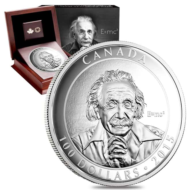 2015 10 oz Royal Canadian Mint $100 Albert Einstein Special Theory of Relativity Silver Coin - Mintage 1,500