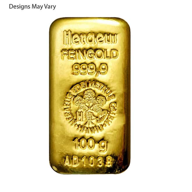 100 Gram Generic Gold Bar .999+ Fine (Secondary Market)