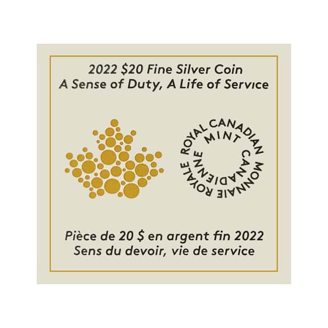 2022 Canada 1 oz A Sense of Duty A Life of Service Silver Coin .9999 Fine (w/Box & COA)