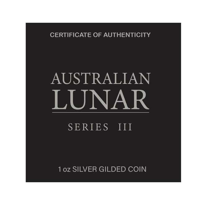 2023 1 oz Gilded Silver Lunar Year of The Rabbit Australian Perth Mint (w/Box & COA)
