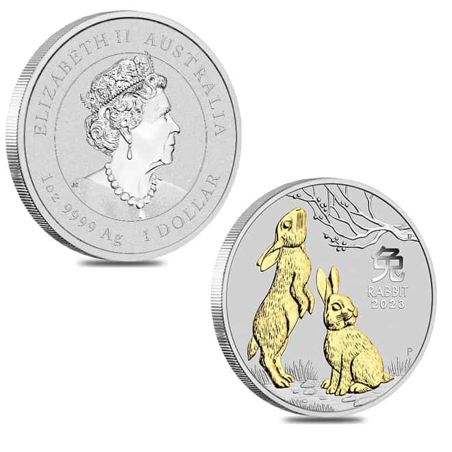 2023 3 oz Silver Lunar Year of The Rabbit 3-Coin Set Australian Perth Mint (w/Box & COA)
