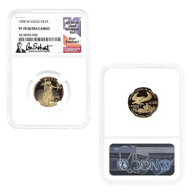 1995-W 1.85 oz Proof Gold Eagle 4-Coin Set NGC PF 70 (Everhart Sign)