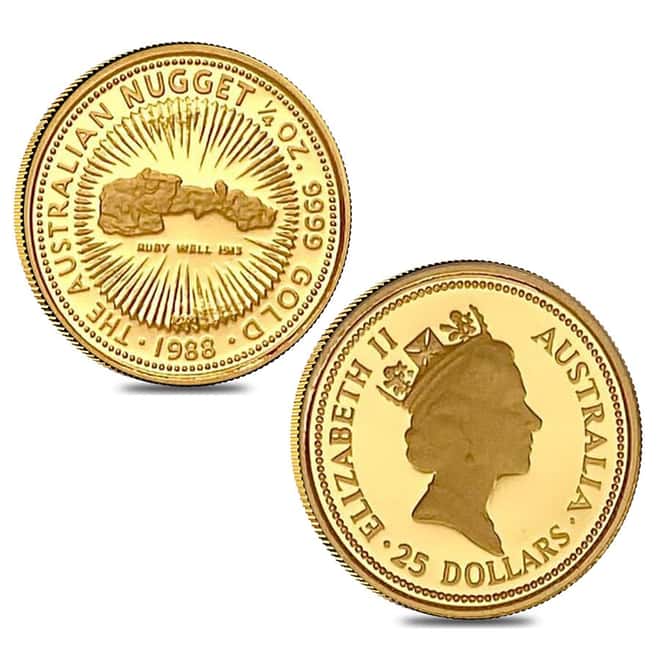 1988 1.85 oz Proof Gold Australian Nugget 4-Coin Set (w/Box & COA)