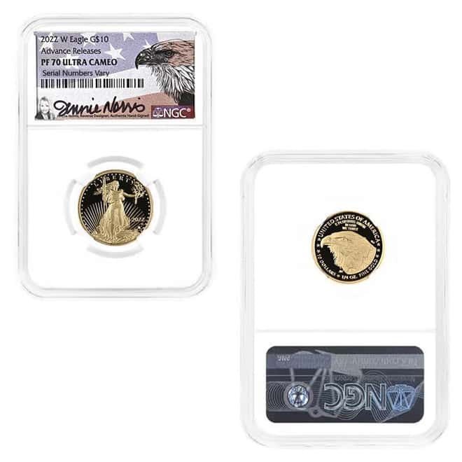2022-W 1.85 oz Proof Gold Eagle 4-Coin Set NGC PF 70 UCAM AR (Jennie Norris)