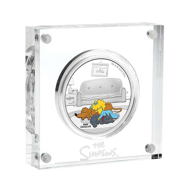 2019 1 oz Tuvalu Proof Maggie Simpson Silver Coin .9999 Fine Silver (Colorized)