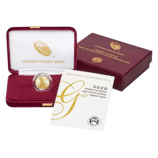 2020-W 1/10 oz $5 Proof Gold American Eagle (w/Box & COA)