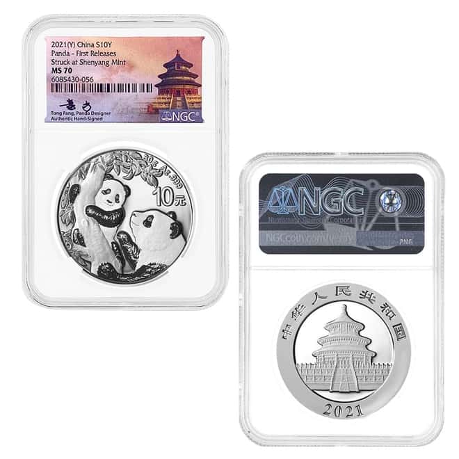 2021 China 30 gram Silver Panda 3-Coin Set NGC MS 70 FR