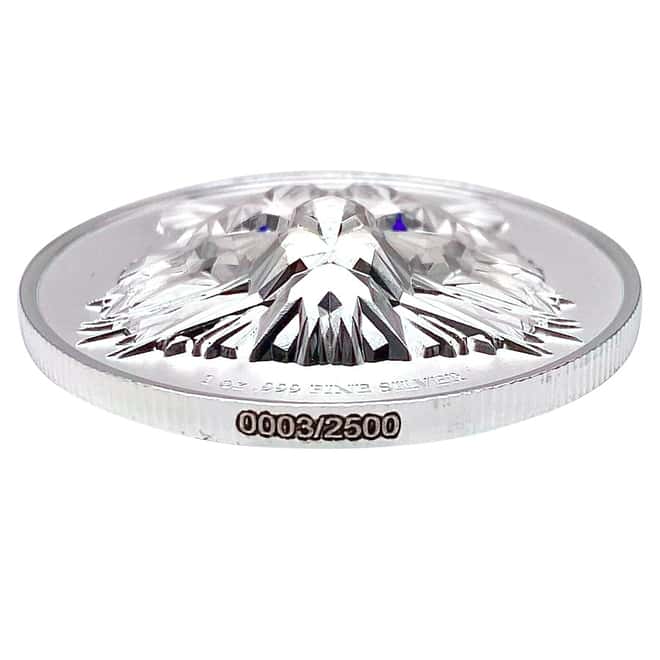2022 Chad 1 oz Silver Multifaceted Tiger Coin Serial #3 Ultra High Relief (w/Box)