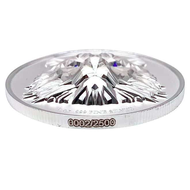 2022 Chad 1 oz Silver Multifaceted Tiger Coin Serial #2 Ultra High Relief (w/Box)