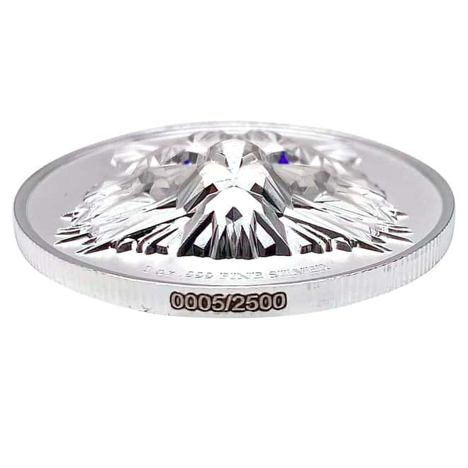 2022 Chad 1 oz Silver Multifaceted Tiger Coin Serial #5 Ultra High Relief (w/Box)