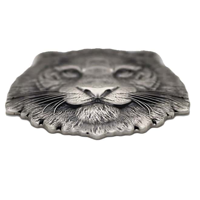 2022 Chad 1 oz Silver Tiger Coin Serial #7 Shaped High Relief (w/Box)