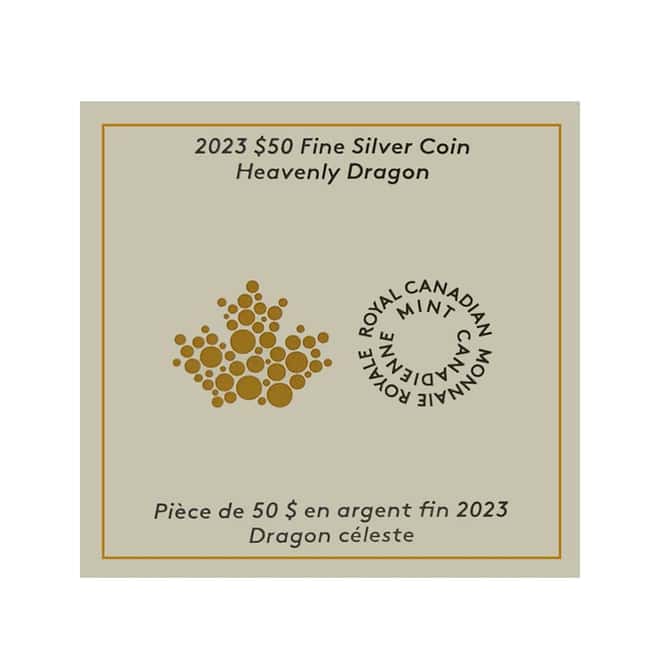 2023 Canada 5 oz Heavenly Dragon Proof Silver Coin .9999 Fine (w/Box & COA)