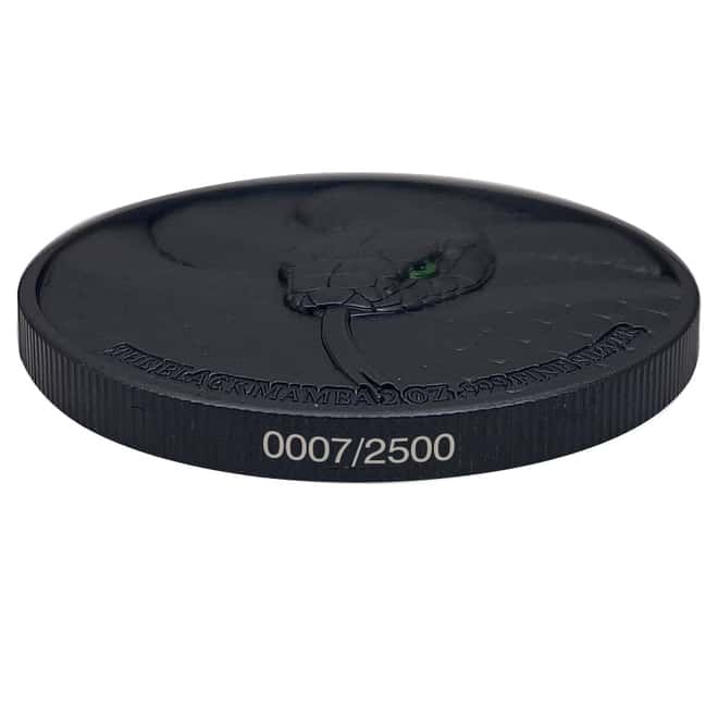 2023 Chad 2 oz Silver Black Mamba Coin Serial #7 High Relief (w/Box)