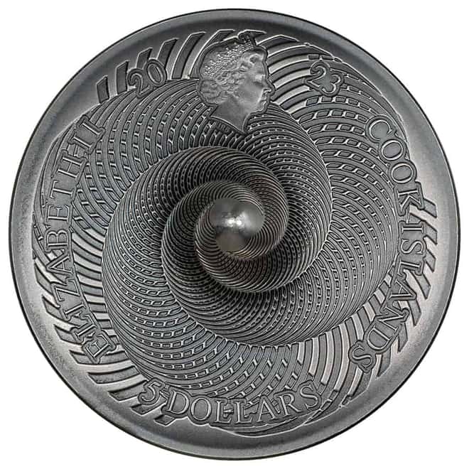 2023 Cook Islands 1 oz Silver Spinning Top Antiqued Coin