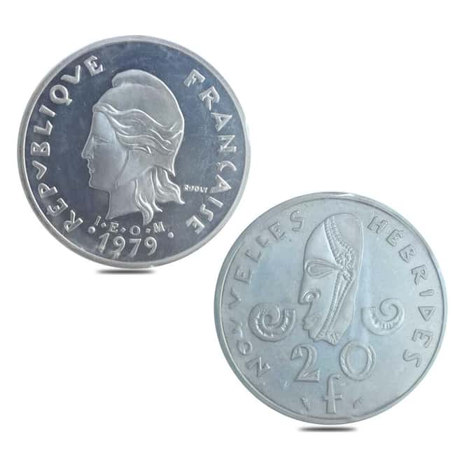 1974-1979 French Colonial Piedfort New Hebrides Silver 7-Coin Set (w/Box & COA)